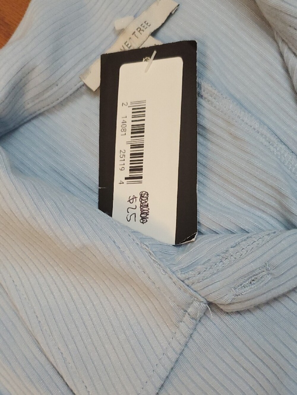 Love Tree Romper Ribbed Light Blue Size Large - Picture 8 of 9